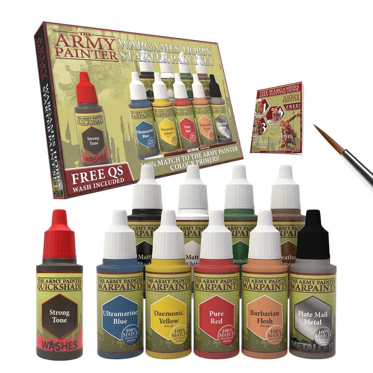 The Army Painter Miniatures Paint Set — 10 Paints with Free Highlighting Brush